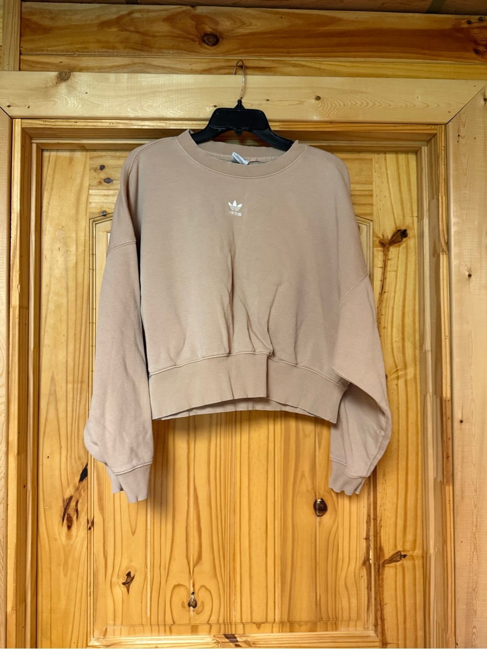 adidas Women’s Cropped Crew Sweatshirt - Taupe